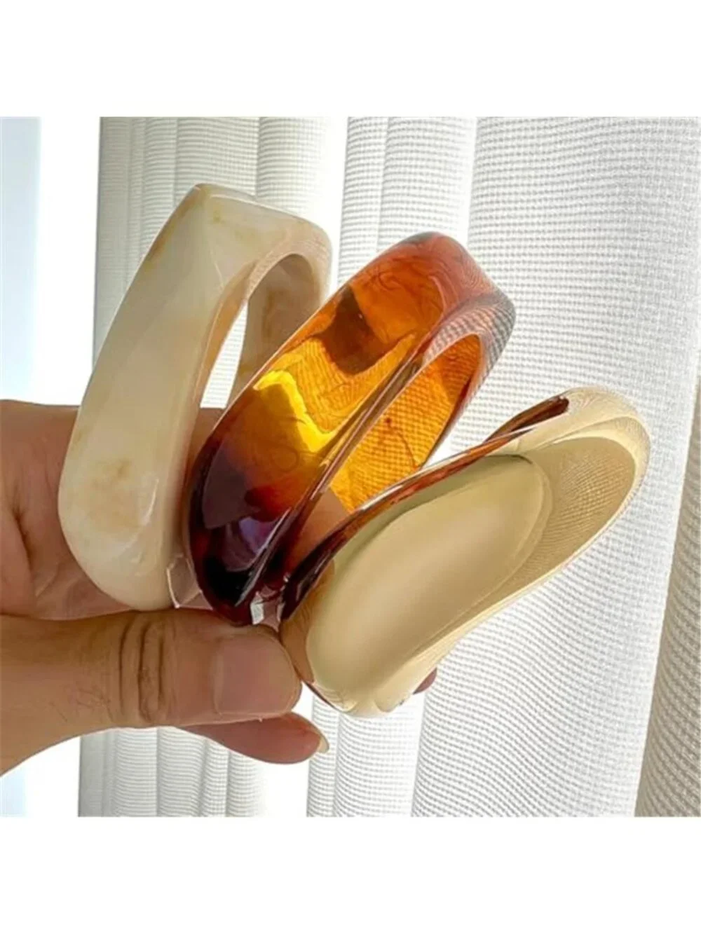 Chunky Acrylic Bangle Bracelet for Women Colorful Resin Bracelets Trendy Stack